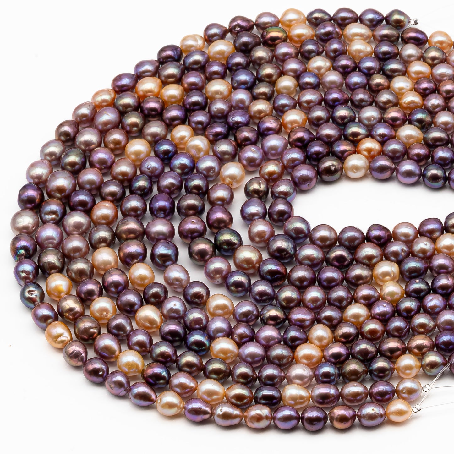 9-11mm Edison Pearl in Full Strand, Freshwater Pearl in Natural Colors with High Luster, Pre-Strung for Jewelry Making, SKU # 2849ED