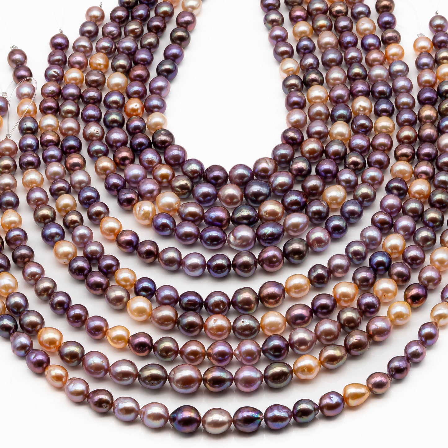 9-11mm Edison Pearl in Full Strand, Freshwater Pearl in Natural Colors with High Luster, Pre-Strung for Jewelry Making, SKU # 2849ED