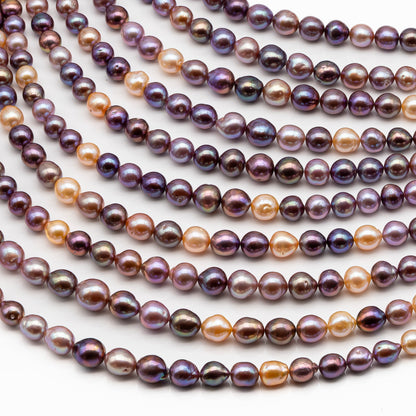 9-11mm Edison Pearl in Full Strand, Freshwater Pearl in Natural Colors with High Luster, Pre-Strung for Jewelry Making, SKU # 2849ED