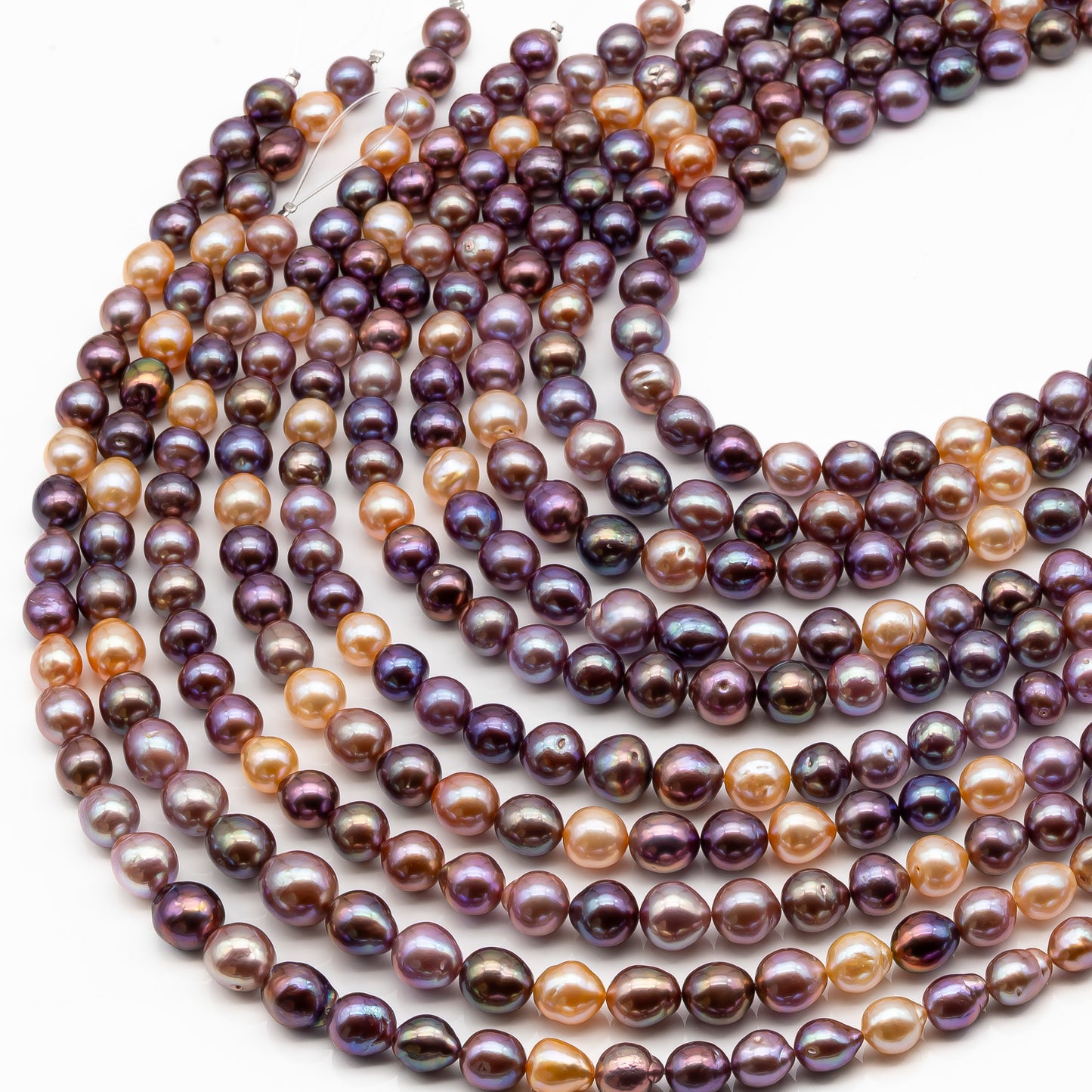 9-11mm Edison Pearl in Full Strand, Freshwater Pearl in Natural Colors with High Luster, Pre-Strung for Jewelry Making, SKU # 2849ED