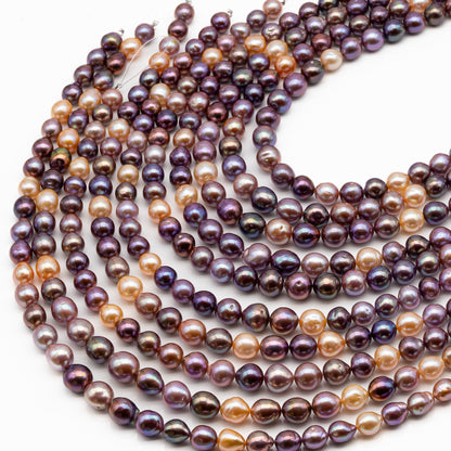 9-11mm Edison Pearl in Full Strand, Freshwater Pearl in Natural Colors with High Luster, Pre-Strung for Jewelry Making, SKU # 2849ED
