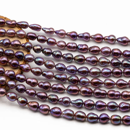 9-11mm Edison Pearl in Full Strand, Freshwater Pearl in Natural Colors with High Luster, Pre-Strung for Jewelry Making, SKU # 2851ED