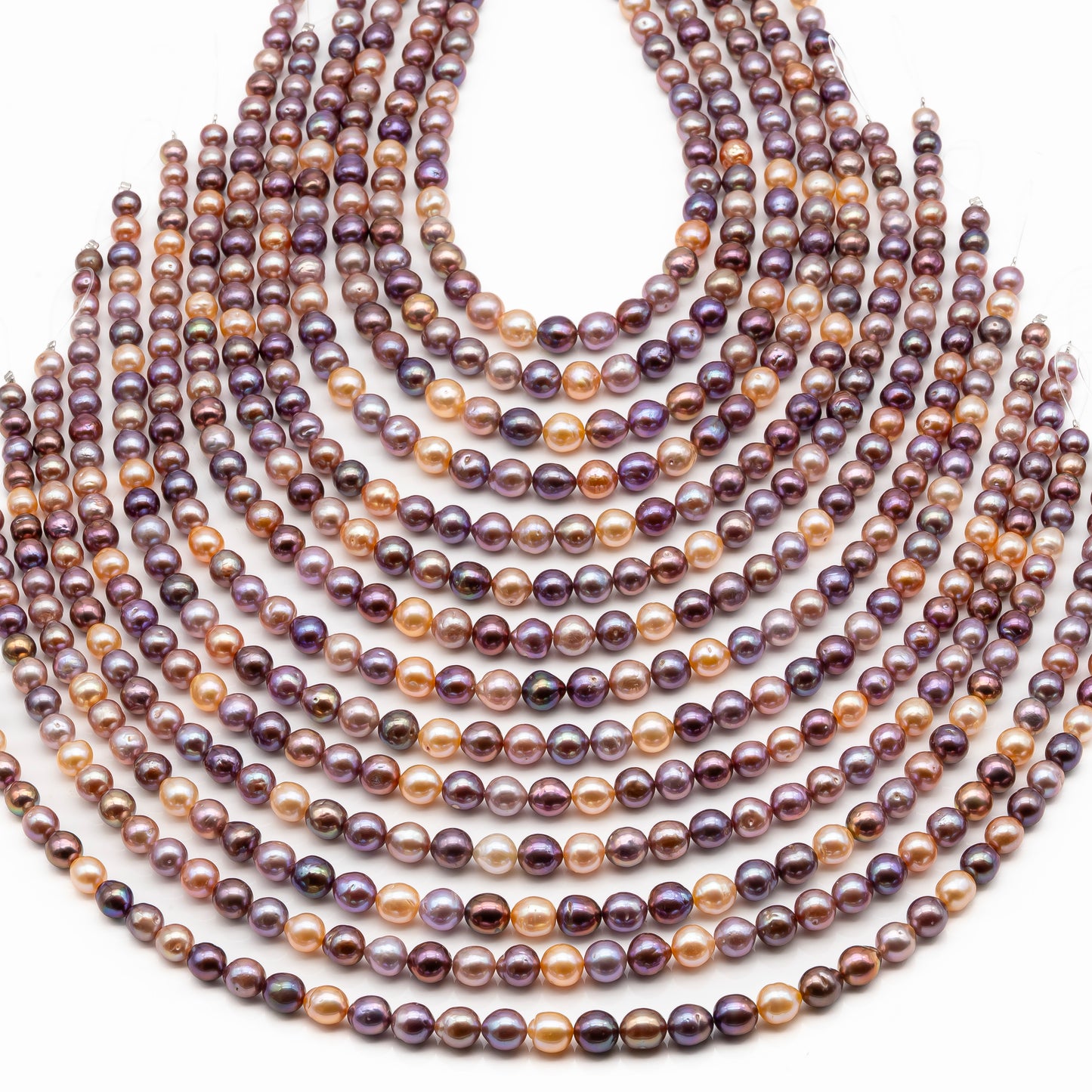 9-11mm Edison Pearl in Full Strand, Freshwater Pearl in Natural Colors with High Luster, Pre-Strung for Jewelry Making, SKU # 2852ED