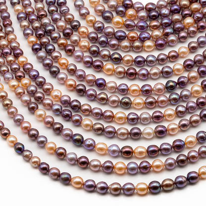 9-11mm Edison Pearl in Full Strand, Freshwater Pearl in Natural Colors with High Luster, Pre-Strung for Jewelry Making, SKU # 2852ED