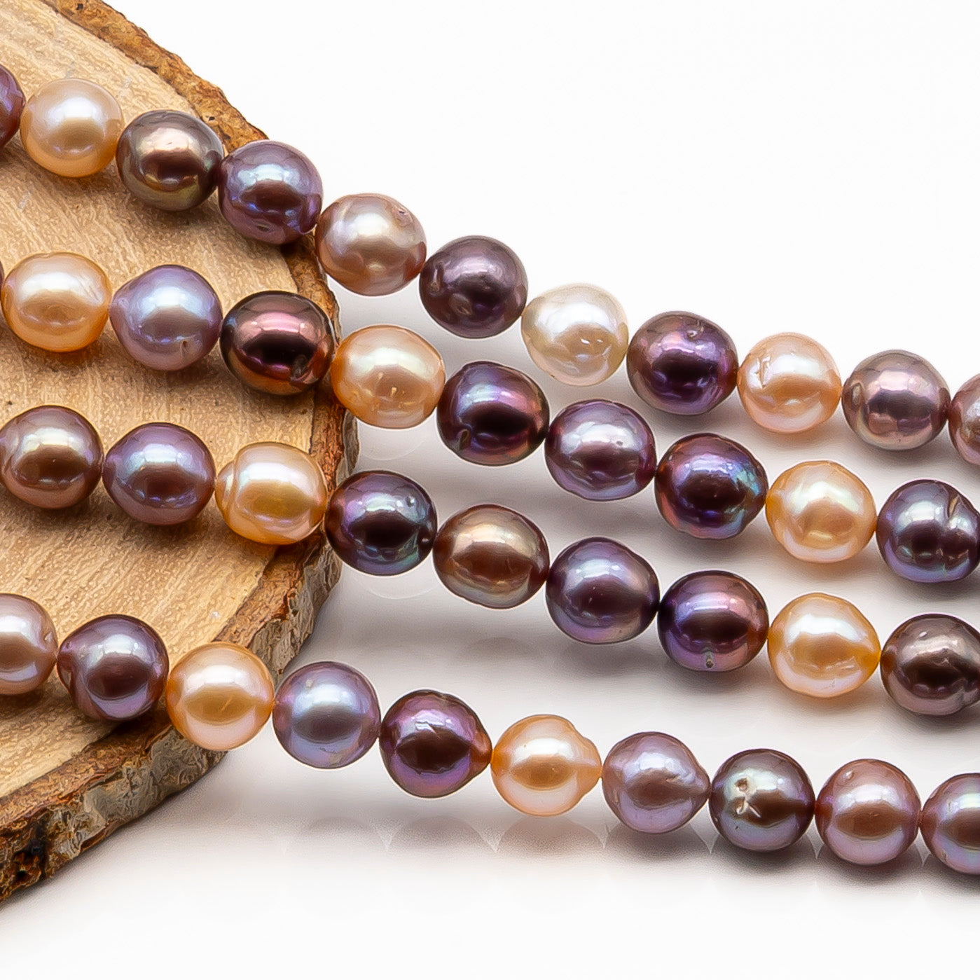 9-11mm Edison Pearl in Full Strand, Freshwater Pearl in Natural Colors with High Luster, Pre-Strung for Jewelry Making, SKU # 2852ED