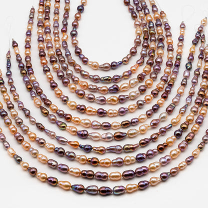 9-11mm Edison Pearl in Full Strand, Freshwater Pearl in Natural Colors with High Luster, Pre-Strung for Jewelry Making, SKU # 2853ED