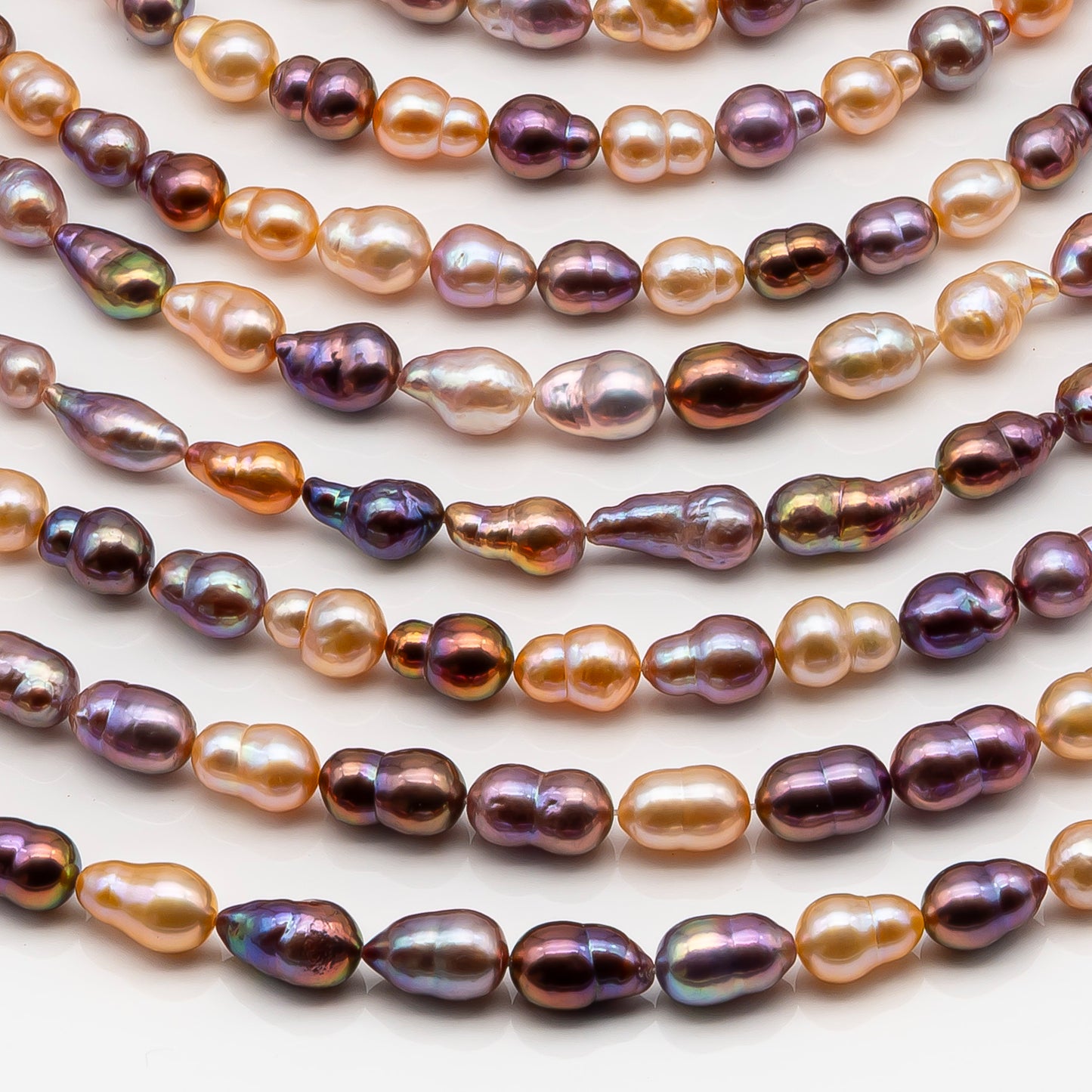 9-11mm Edison Pearl in Full Strand, Freshwater Pearl in Natural Colors with High Luster, Pre-Strung for Jewelry Making, SKU # 2853ED