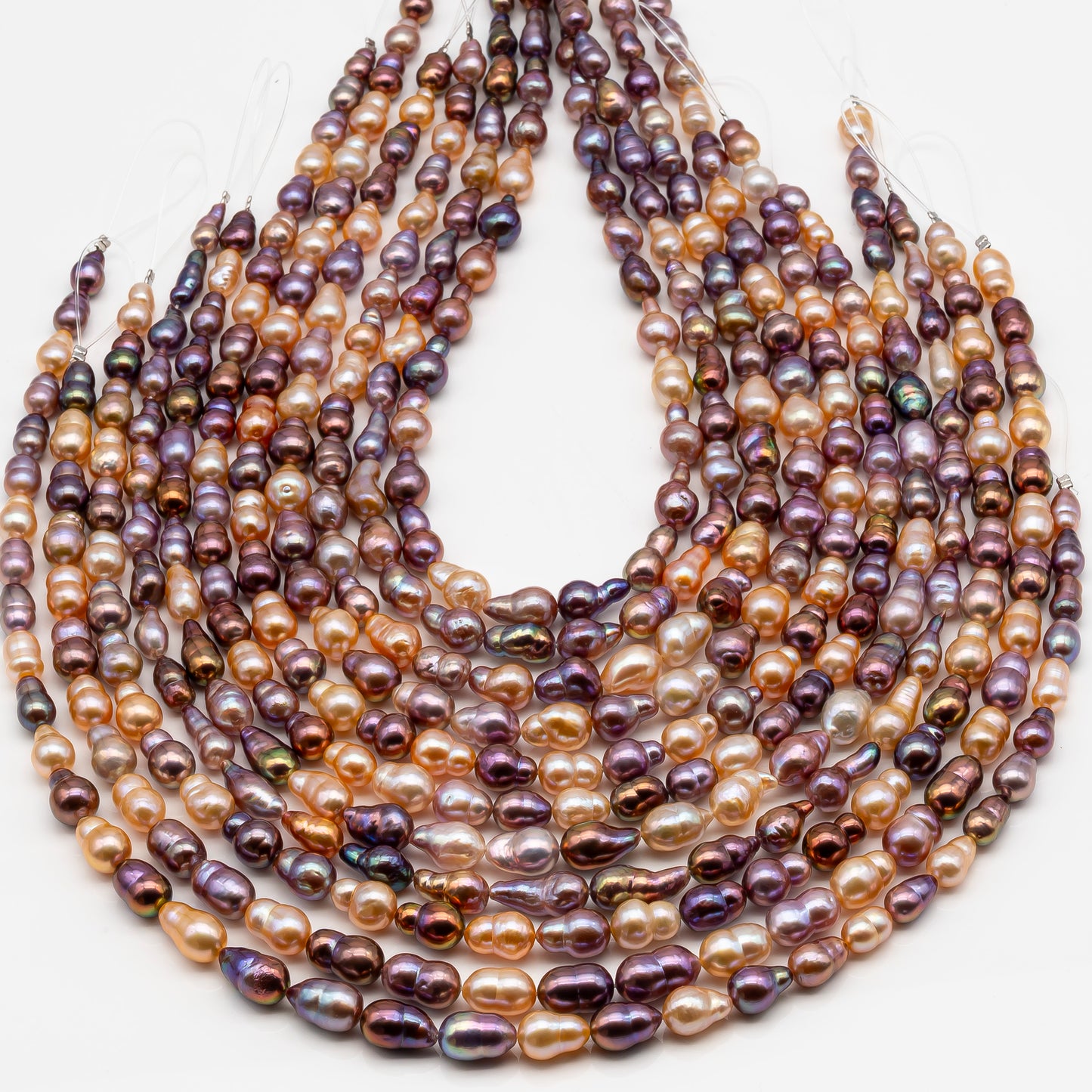 9-11mm Edison Pearl in Full Strand, Freshwater Pearl in Natural Colors with High Luster, Pre-Strung for Jewelry Making, SKU # 2853ED