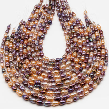 9-11mm Edison Pearl in Full Strand, Freshwater Pearl in Natural Colors with High Luster, Pre-Strung for Jewelry Making, SKU # 2853ED