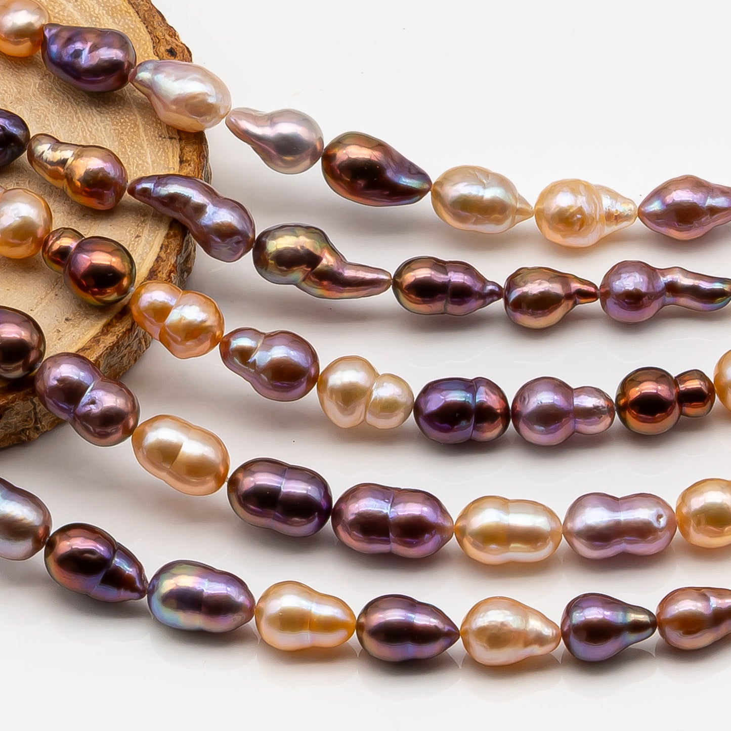 9-11mm Edison Pearl in Full Strand, Freshwater Pearl in Natural Colors with High Luster, Pre-Strung for Jewelry Making, SKU # 2853ED