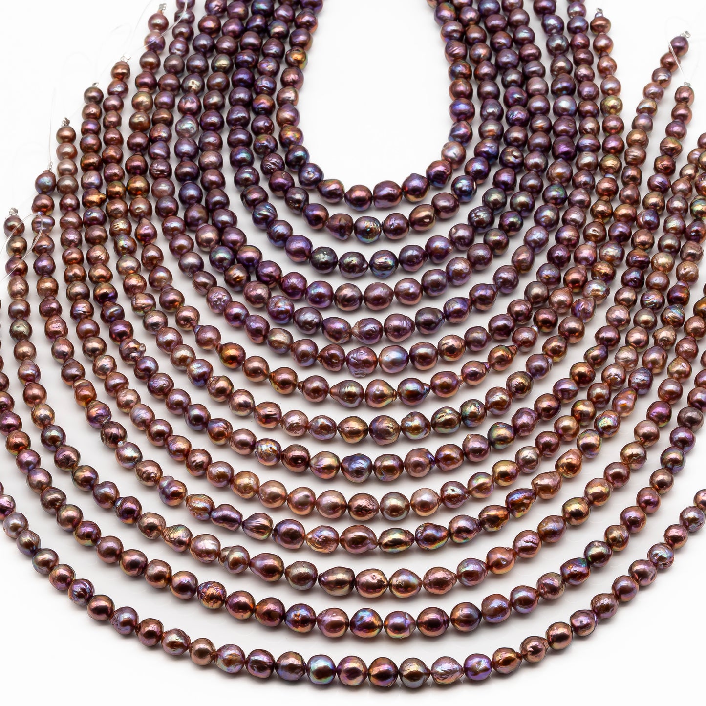 9-11mm Edison Pearl in Full Strand, Freshwater Pearl in Natural Colors with High Luster, Pre-Strung for Jewelry Making, SKU # 2854ED