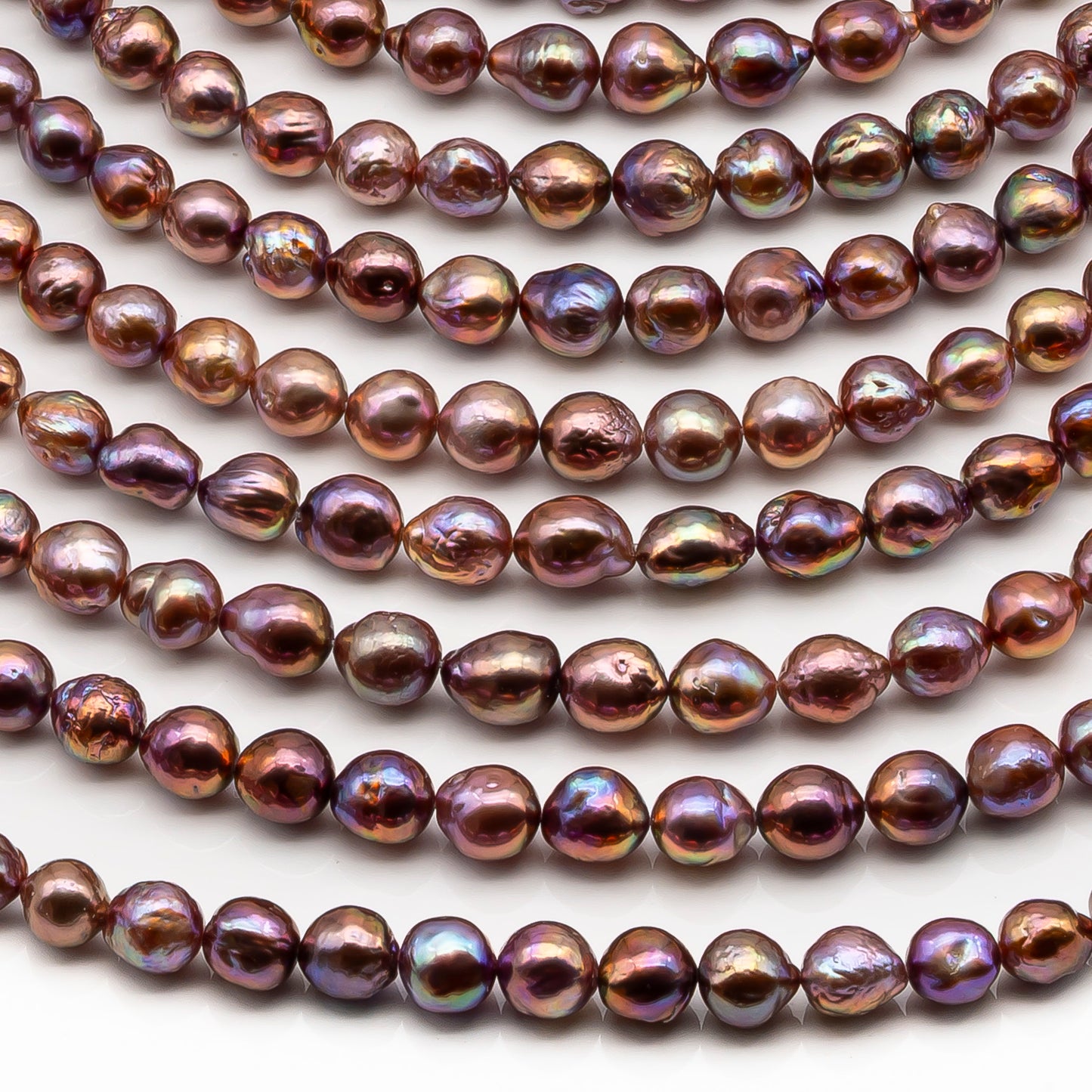 9-11mm Edison Pearl in Full Strand, Freshwater Pearl in Natural Colors with High Luster, Pre-Strung for Jewelry Making, SKU # 2854ED