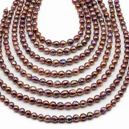 9-11mm Edison Pearl in Full Strand, Freshwater Pearl in Natural Colors with High Luster, Pre-Strung for Jewelry Making, SKU # 2854ED