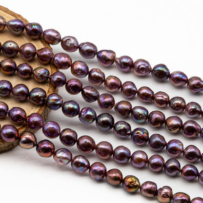 9-11mm Edison Pearl in Full Strand, Freshwater Pearl in Natural Colors with High Luster, Pre-Strung for Jewelry Making, SKU # 2854ED