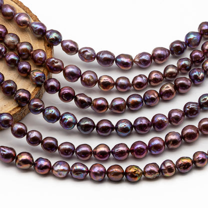 9-11mm Edison Pearl in Full Strand, Freshwater Pearl in Natural Colors with High Luster, Pre-Strung for Jewelry Making, SKU # 2854ED