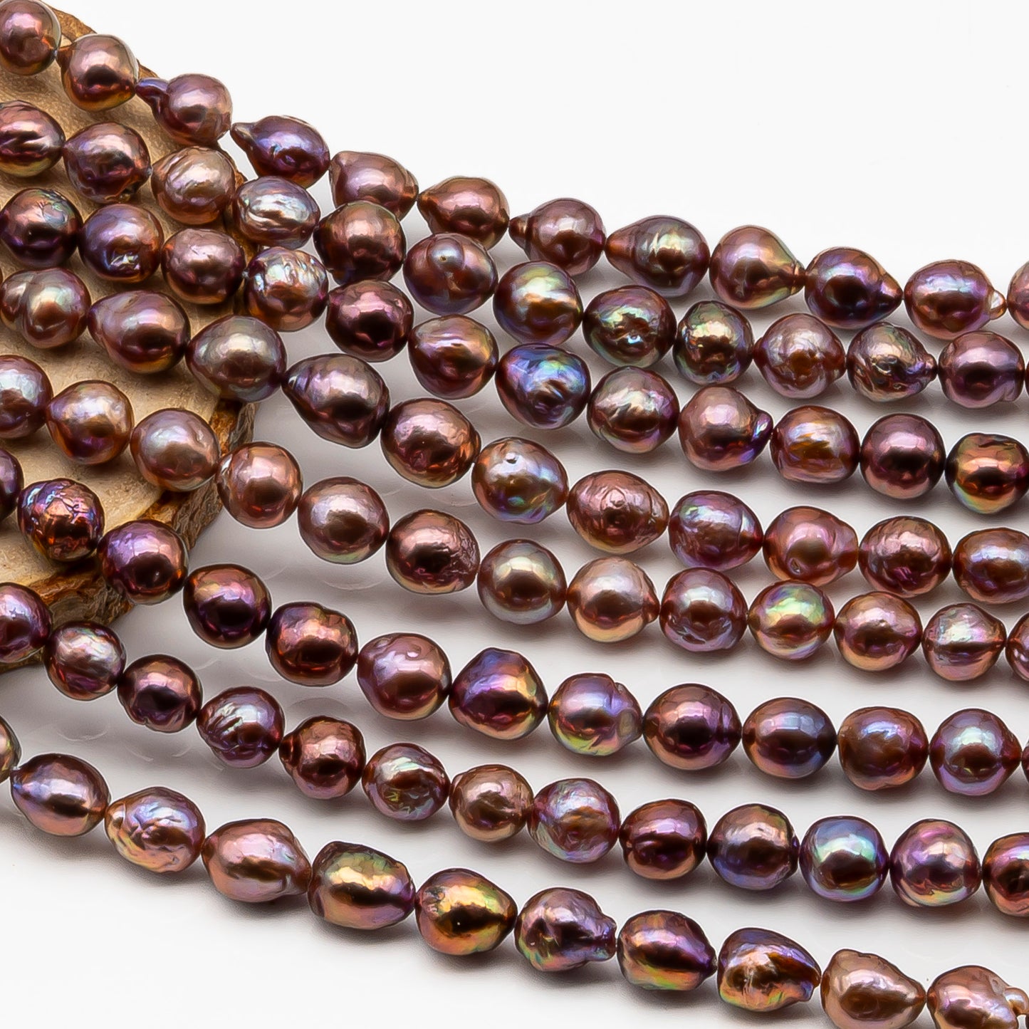 9-11mm Edison Pearl in Full Strand, Freshwater Pearl in Natural Colors with High Luster, Pre-Strung for Jewelry Making, SKU # 2854ED