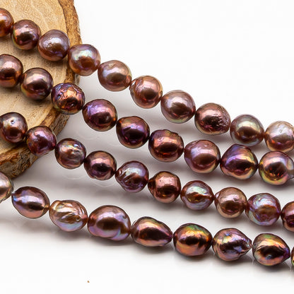 9-11mm Edison Pearl in Full Strand, Freshwater Pearl in Natural Colors with High Luster, Pre-Strung for Jewelry Making, SKU # 2854ED