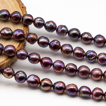 9-11mm Edison Pearl in Full Strand, Freshwater Pearl in Natural Colors with High Luster, Pre-Strung for Jewelry Making, SKU # 2854ED
