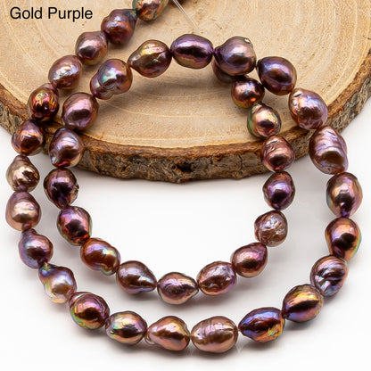 9-11mm Edison Pearl in Full Strand, Freshwater Pearl in Natural Colors with High Luster, Pre-Strung for Jewelry Making, SKU # 2854ED