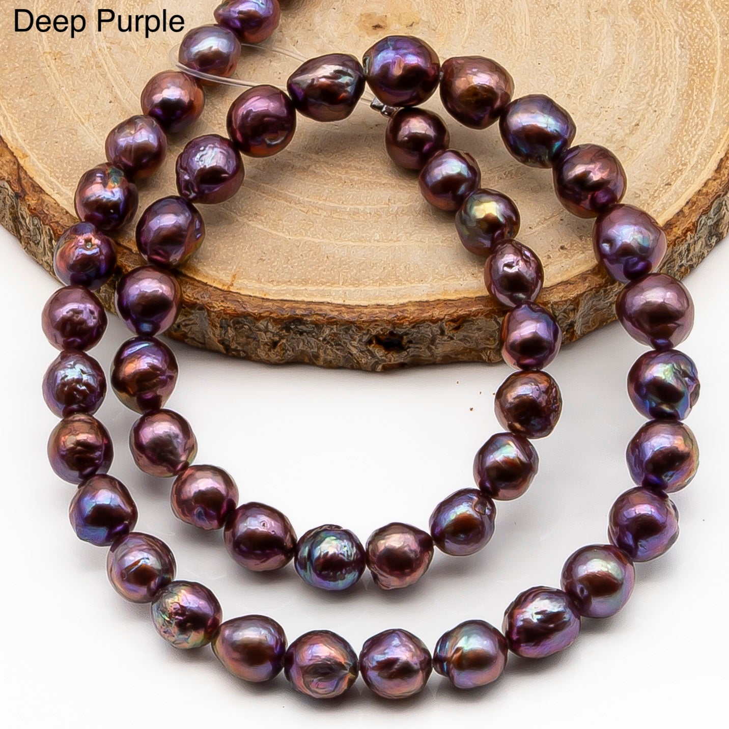 9-11mm Edison Pearl in Full Strand, Freshwater Pearl in Natural Colors with High Luster, Pre-Strung for Jewelry Making, SKU # 2854ED