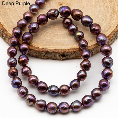 9-11mm Edison Pearl in Full Strand, Freshwater Pearl in Natural Colors with High Luster, Pre-Strung for Jewelry Making, SKU # 2854ED