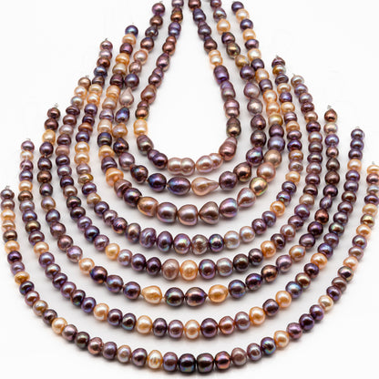 9-11mm Edison Pearl in Full Strand, Freshwater Pearl in Natural Colors with High Luster, Pre-Strung for Jewelry Making, SKU # 2855ED