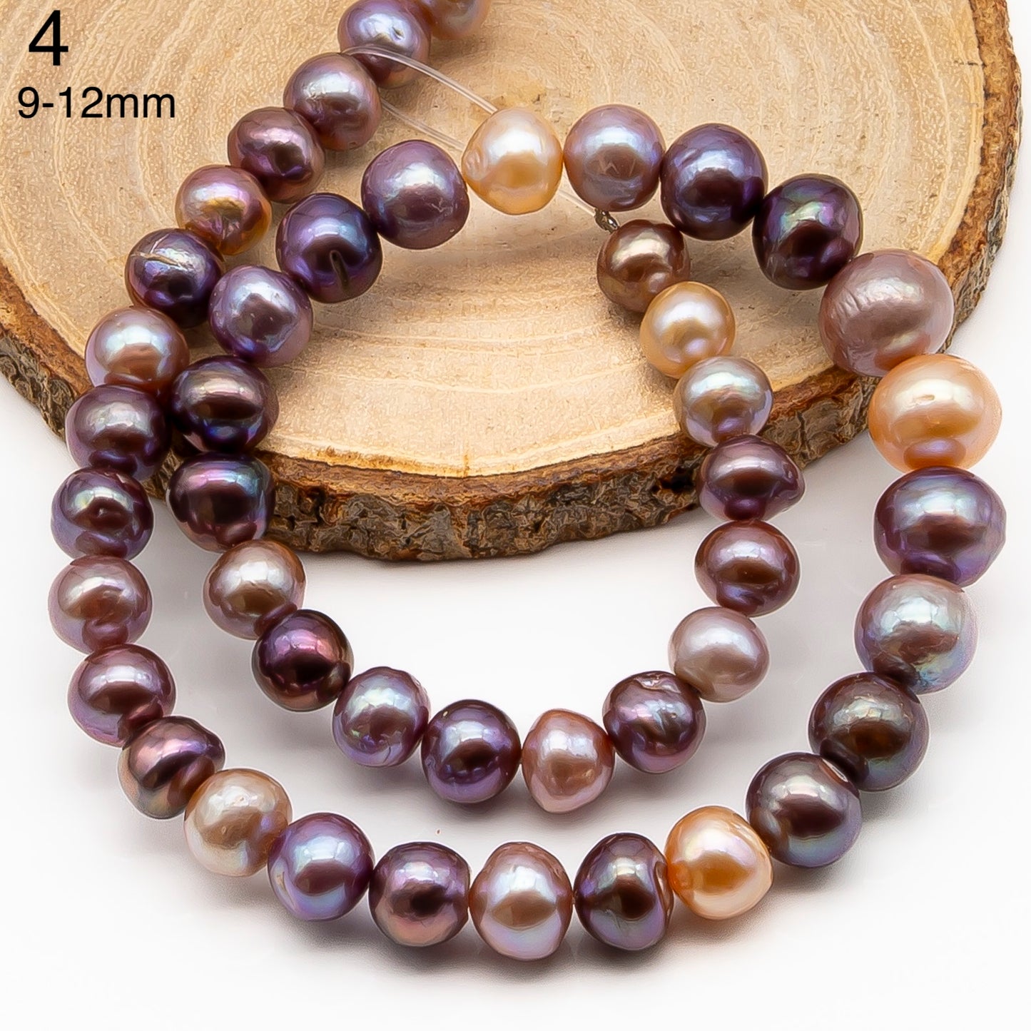 9-11mm Edison Pearl in Full Strand, Freshwater Pearl in Natural Colors with High Luster, Pre-Strung for Jewelry Making, SKU # 2855ED