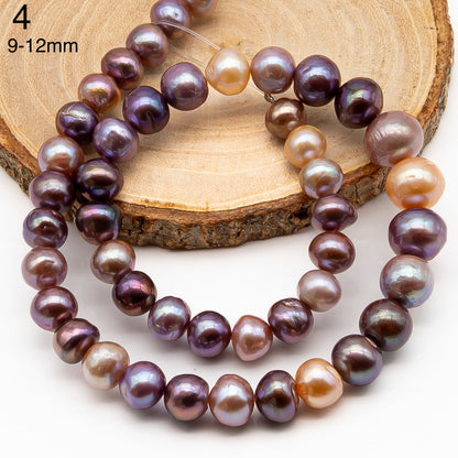 9-11mm Edison Pearl in Full Strand, Freshwater Pearl in Natural Colors with High Luster, Pre-Strung for Jewelry Making, SKU # 2855ED