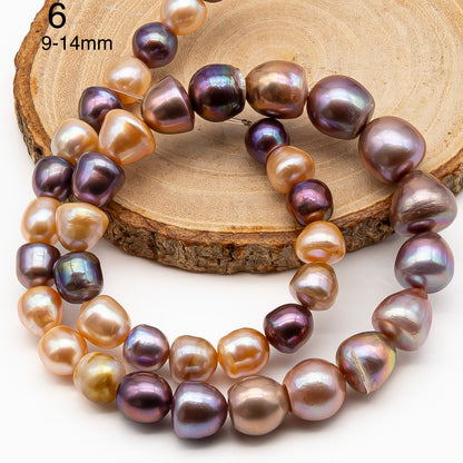 9-11mm Edison Pearl in Full Strand, Freshwater Pearl in Natural Colors with High Luster, Pre-Strung for Jewelry Making, SKU # 2855ED
