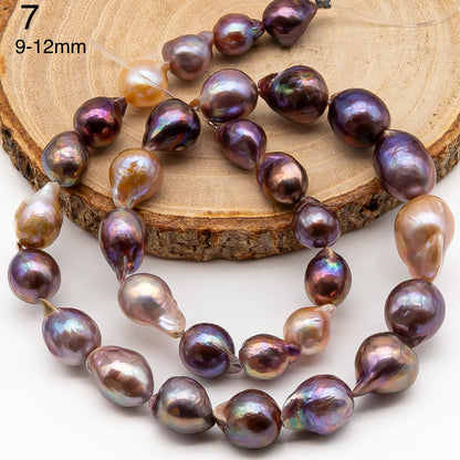 9-11mm Edison Pearl in Full Strand, Freshwater Pearl in Natural Colors with High Luster, Pre-Strung for Jewelry Making, SKU # 2855ED