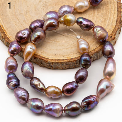 9-11mm Edison Pearl in Full Strand, Freshwater Pearl in Natural Colors with High Luster, Pre-Strung for Jewelry Making, SKU # 2856ED