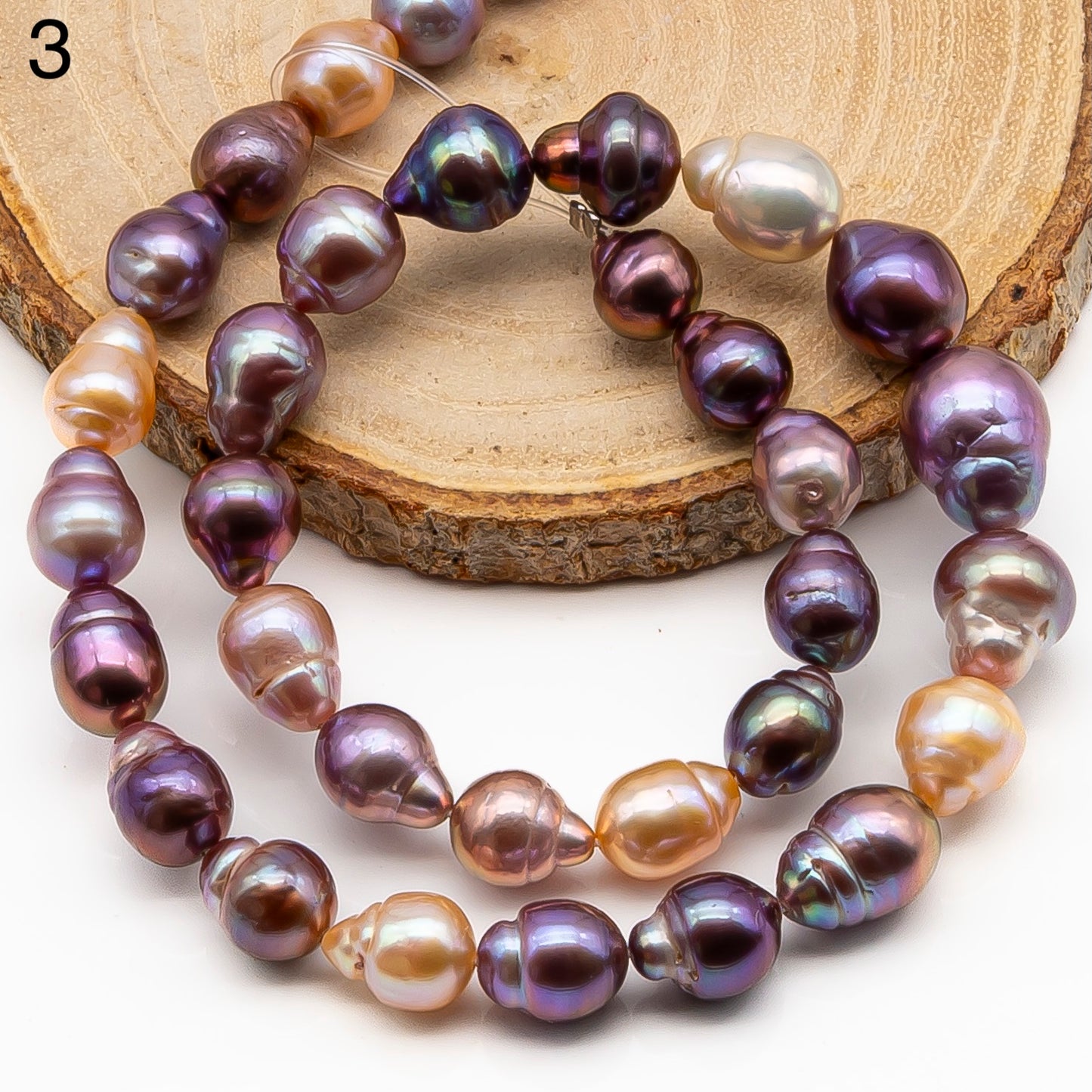 9-11mm Edison Pearl in Full Strand, Freshwater Pearl in Natural Colors with High Luster, Pre-Strung for Jewelry Making, SKU # 2856ED