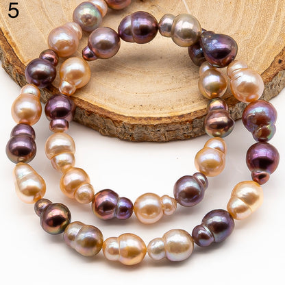 9-11mm Edison Pearl in Full Strand, Freshwater Pearl in Natural Colors with High Luster, Pre-Strung for Jewelry Making, SKU # 2856ED