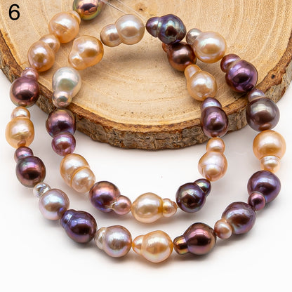 9-11mm Edison Pearl in Full Strand, Freshwater Pearl in Natural Colors with High Luster, Pre-Strung for Jewelry Making, SKU # 2856ED