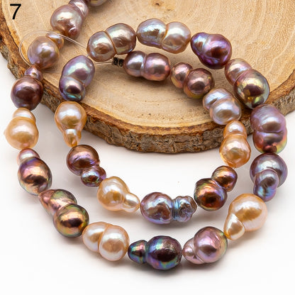 9-11mm Edison Pearl in Full Strand, Freshwater Pearl in Natural Colors with High Luster, Pre-Strung for Jewelry Making, SKU # 2856ED