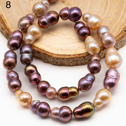 9-11mm Edison Pearl in Full Strand, Freshwater Pearl in Natural Colors with High Luster, Pre-Strung for Jewelry Making, SKU # 2856ED