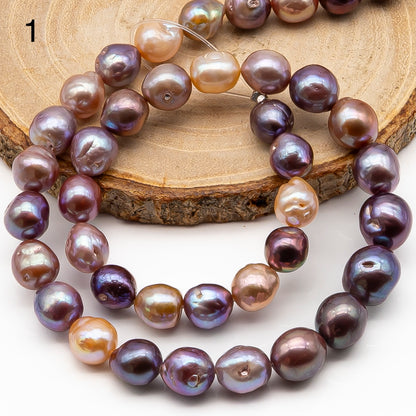 9-11mm Edison Pearl in Full Strand, Freshwater Pearl in Natural Colors with High Luster, Pre-Strung for Jewelry Making, SKU # 2857ED