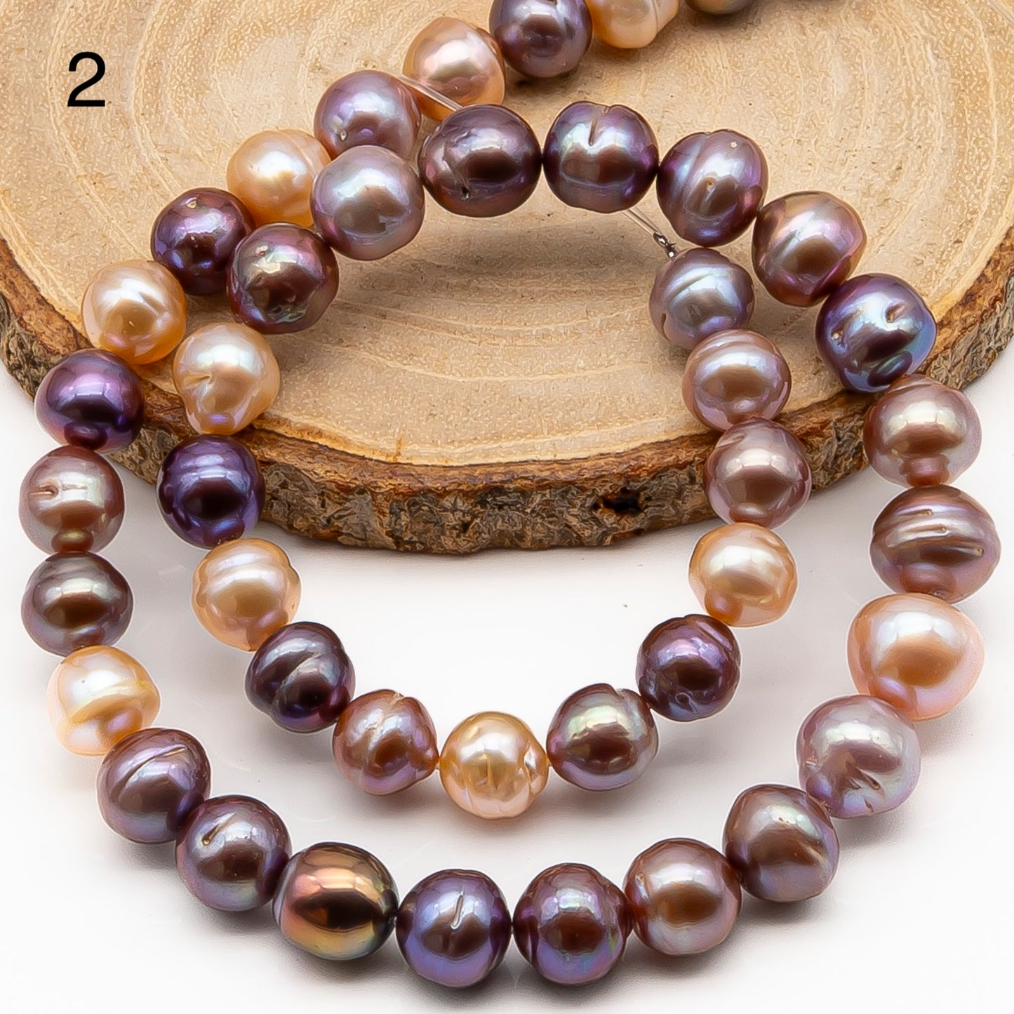 9-11mm Edison Pearl in Full Strand, Freshwater Pearl in Natural Colors with High Luster, Pre-Strung for Jewelry Making, SKU # 2857ED