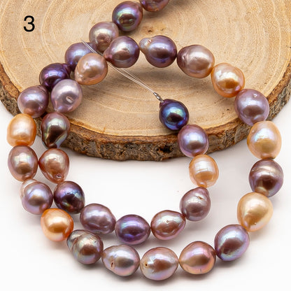 9-11mm Edison Pearl in Full Strand, Freshwater Pearl in Natural Colors with High Luster, Pre-Strung for Jewelry Making, SKU # 2857ED