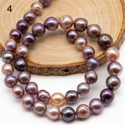 9-11mm Edison Pearl in Full Strand, Freshwater Pearl in Natural Colors with High Luster, Pre-Strung for Jewelry Making, SKU # 2857ED