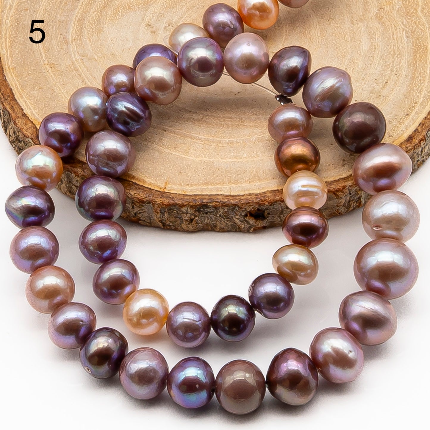 9-11mm Edison Pearl in Full Strand, Freshwater Pearl in Natural Colors with High Luster, Pre-Strung for Jewelry Making, SKU # 2857ED