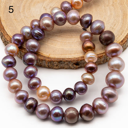 9-11mm Edison Pearl in Full Strand, Freshwater Pearl in Natural Colors with High Luster, Pre-Strung for Jewelry Making, SKU # 2857ED