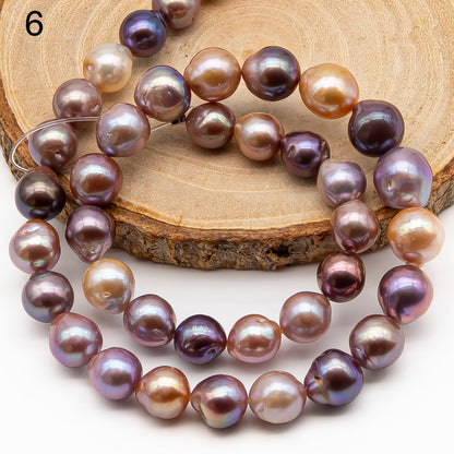 9-11mm Edison Pearl in Full Strand, Freshwater Pearl in Natural Colors with High Luster, Pre-Strung for Jewelry Making, SKU # 2857ED