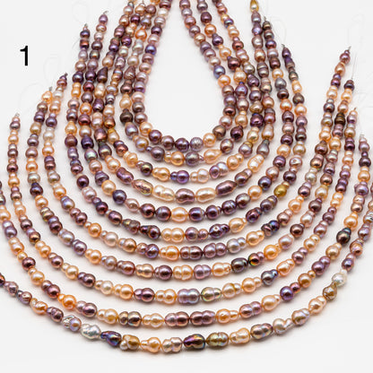 7-9mm Edison Pearl in Full Strand, Freshwater Pearl in Natural Colors with High Luster, Pre-Strung for Jewelry Making, SKU # 2858ED