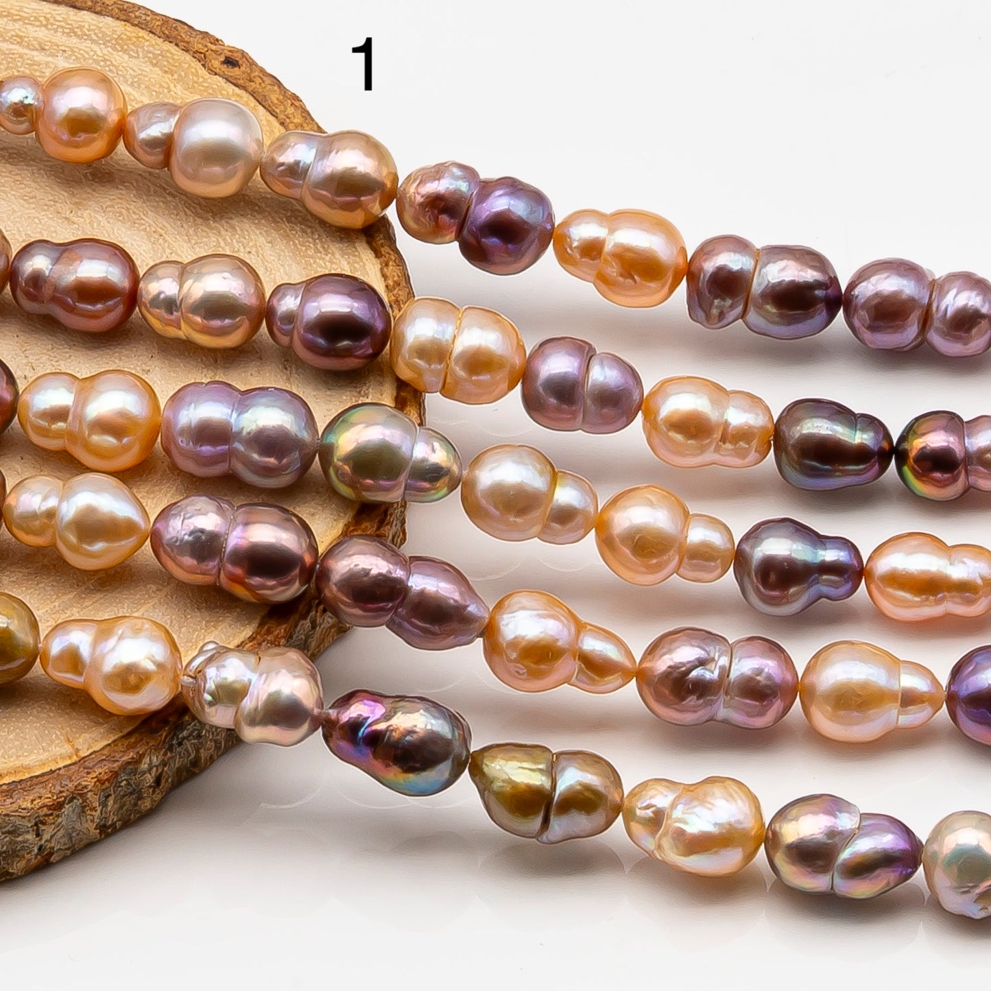 7-9mm Edison Pearl in Full Strand, Freshwater Pearl in Natural Colors with High Luster, Pre-Strung for Jewelry Making, SKU # 2858ED