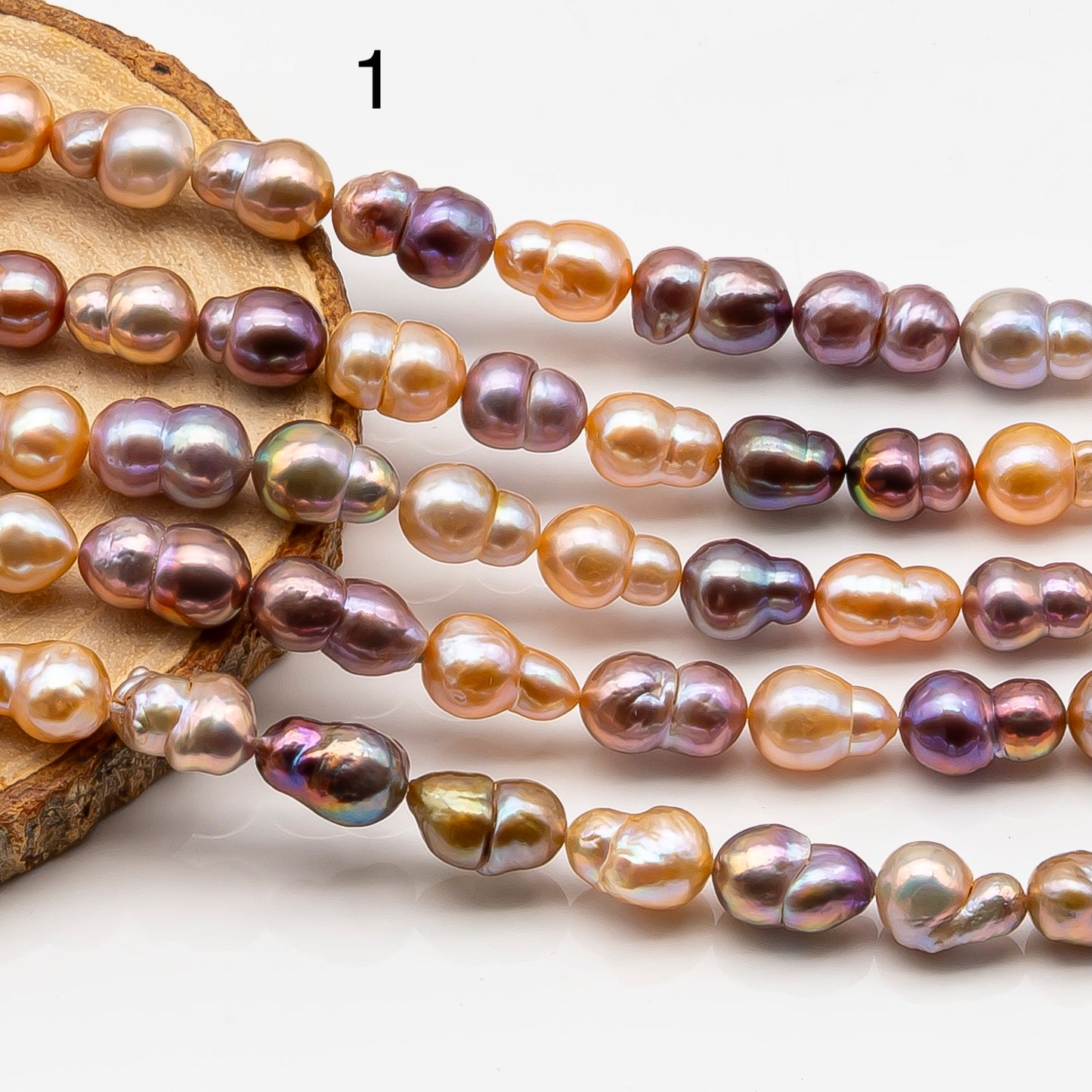 7-9mm Edison Pearl in Full Strand, Freshwater Pearl in Natural Colors with High Luster, Pre-Strung for Jewelry Making, SKU # 2858ED