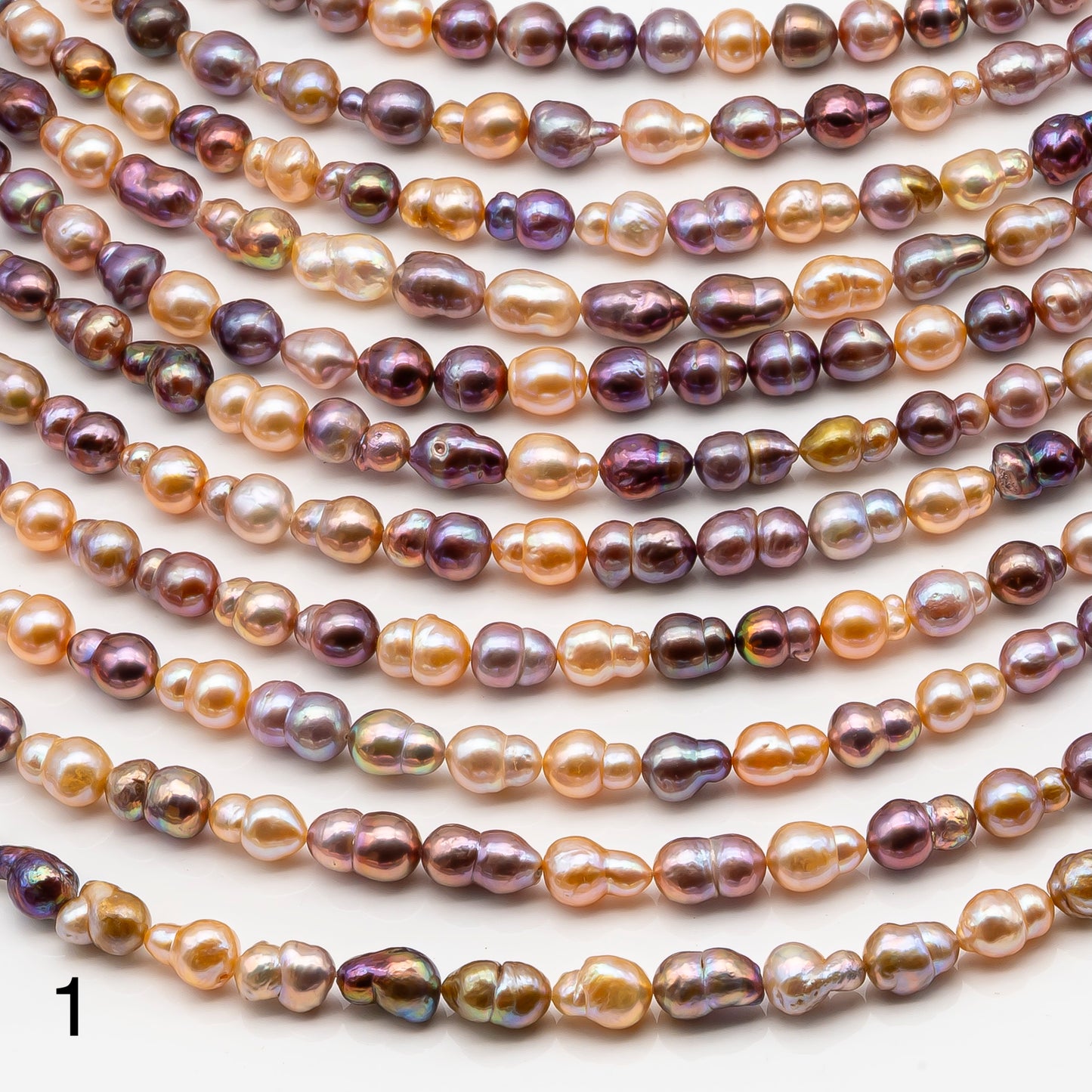 7-9mm Edison Pearl in Full Strand, Freshwater Pearl in Natural Colors with High Luster, Pre-Strung for Jewelry Making, SKU # 2858ED