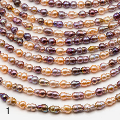 7-9mm Edison Pearl in Full Strand, Freshwater Pearl in Natural Colors with High Luster, Pre-Strung for Jewelry Making, SKU # 2858ED