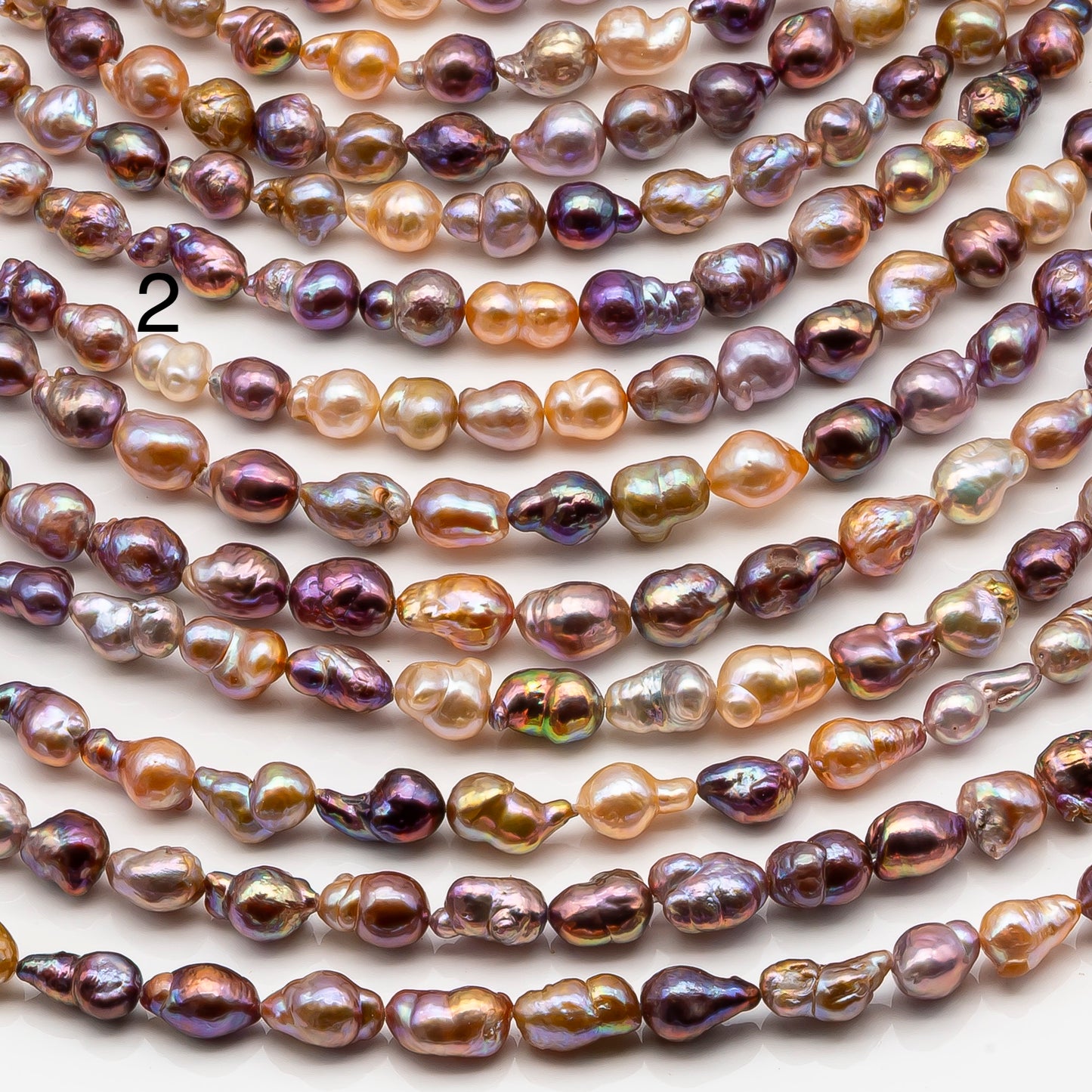 7-9mm Edison Pearl in Full Strand, Freshwater Pearl in Natural Colors with High Luster, Pre-Strung for Jewelry Making, SKU # 2858ED