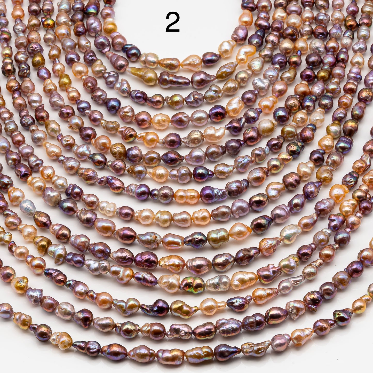 7-9mm Edison Pearl in Full Strand, Freshwater Pearl in Natural Colors with High Luster, Pre-Strung for Jewelry Making, SKU # 2858ED